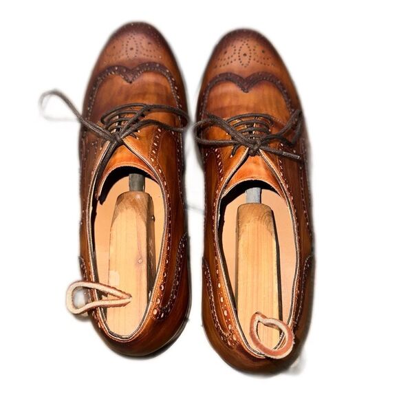 MAGNANNI Tormo Cognac Leather Wingtip Derby Shoe - Picture 6 of 11